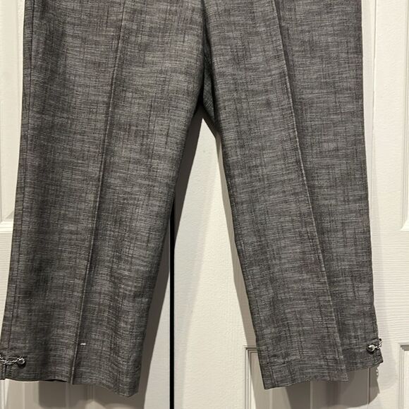 Larry Levine Grey Cropped Pants Size 8‎ - Picture 4 of 12